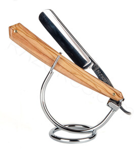 Charles Hake Charlex Straight Razor, Olivewood - Thumbnail