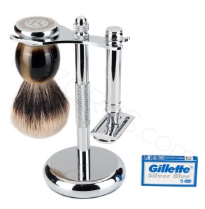 Classic Shaving Set, Faux Horn - Thumbnail