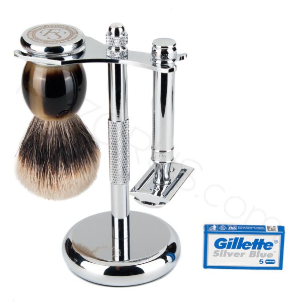 Classic Shaving Set, Faux Horn