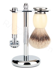 Classic Shaving Set, Faux Ivory - Thumbnail