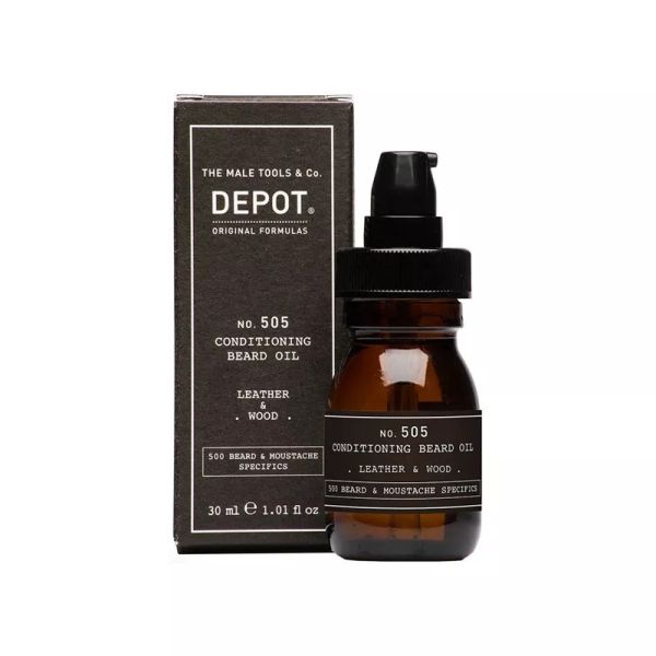 Depot No.505 Conditioning Beard Oil, Leather Wood, 30ml