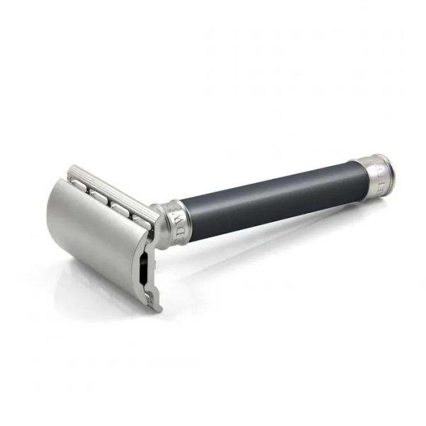 Edwin Jagger 3ONE6 Stainless Steel Safety Razor, Grey-Blue