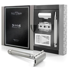 Edwin Jagger 3ONE6 Stainless Steel Safety Razor, Knurled - Thumbnail