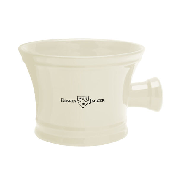 Edwin Jagger Porcelain Shaving Bowl with Handle, Ivory