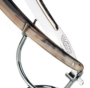 Erik Anton Berg Frameback Straight Razor, Horn - Thumbnail