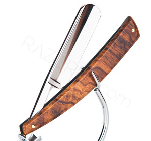 Heckels Straight Razor, Chestnut Wood - Thumbnail