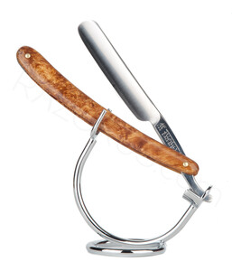 Henckels Friodur Inox Straight Razor, Alder Burl - Thumbnail