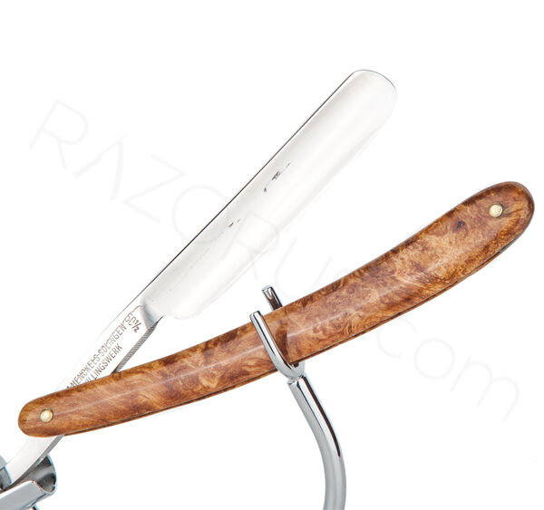 Henckels Friodur Inox Straight Razor, Alder Burl