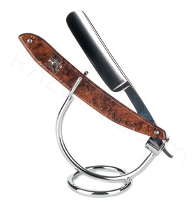 J.A. Henckels Straight Razor, Stabilized Hornbeam Burl Wood - Thumbnail