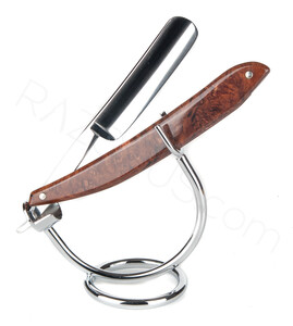 J.A. Henckels Straight Razor, Stabilized Hornbeam Burl Wood - Thumbnail