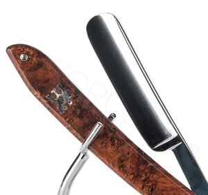 J.A. Henckels Straight Razor, Stabilized Hornbeam Burl Wood - Thumbnail