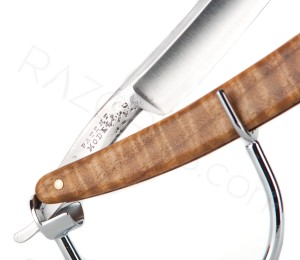 John Heiffor Straight Razor, Walnut Wood - Thumbnail