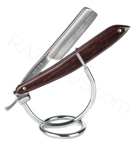 Kikuboshi Frameback Straight Razor, Palisander Wood - Thumbnail