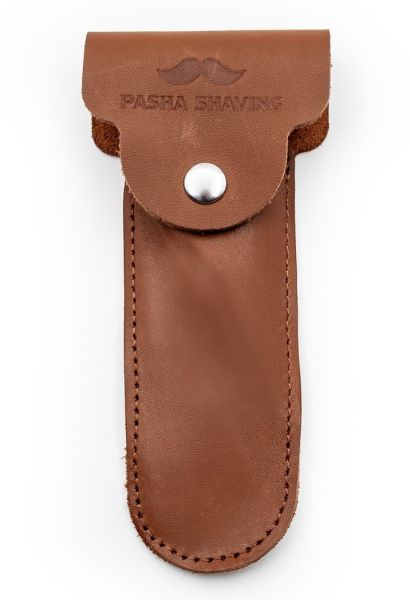 Klasik Tıraş Aleti Kılıfı, Kahverengi, Hakiki deri