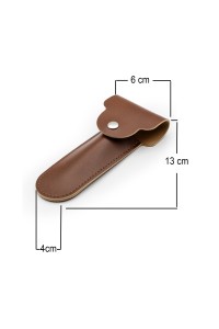 Klasik Tıraş Aleti Kılıfı, Kahverengi, Sentetik - Thumbnail