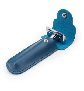 Klasik Tıraş Aleti Kılıfı, Mavi, Sentetik - Thumbnail