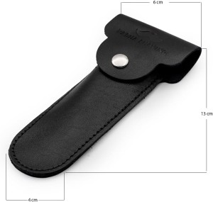 Klasik Tıraş Aleti Kılıfı, Siyah, Hakiki Deri - Thumbnail