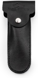 Pasha Shaving - Klasik Tıraş Aleti Kılıfı, Siyah, Hakiki Deri