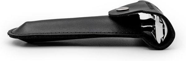 Klasik Tıraş Aleti Kılıfı, Siyah, Hakiki Deri