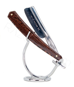 Leon Pelleray “India Razor 75” Frameback Straight Razor, Wenge Wood - Thumbnail