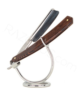 Leon Pelleray “India Razor 75” Frameback Straight Razor, Wenge Wood - Thumbnail