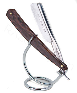 Leon Pelleray “India Razor 75” Frameback Straight Razor, Wenge Wood - Thumbnail