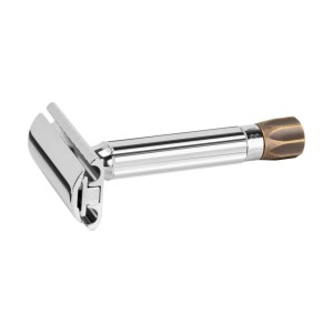 Merkur Progress 500 Adjustable Double Edge Safety Razor, Antique Brass Knob - Thumbnail