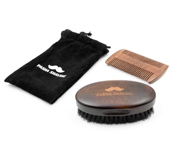 Pasha Shaving Beard Brush & Comb