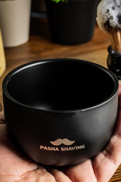 Pasha Shaving Stainless Steel Shaving Bowl, Black