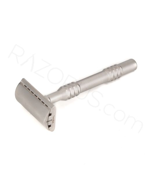 Pearl L-65 Semi-Slant Safety Razor, Stainless Steel Handle
