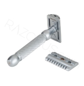 Pearl Shaving Hammer Double Edge Safety Razor, Matte Chrome - Thumbnail