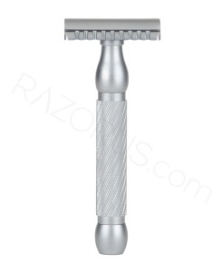 Pearl Shaving Hammer Double Edge Safety Razor, Matte Chrome - Thumbnail