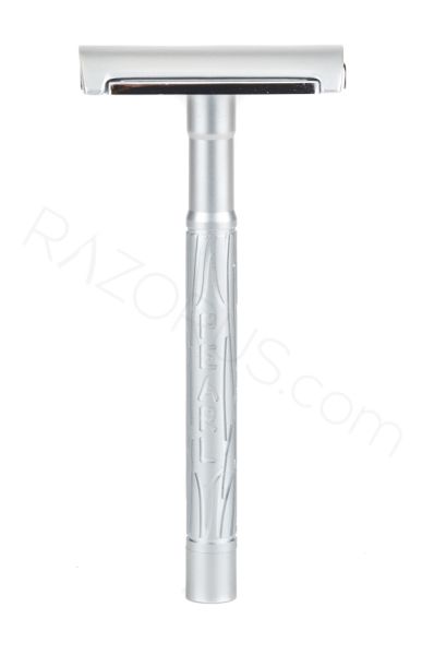 Pearl Shaving K2 Closed Comb Safety Razor, Dual Handle, Matte Chrome
