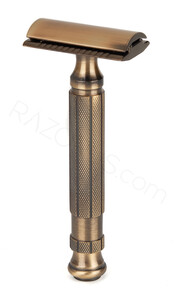 Pearl Shaving L-55 Closed Comb Safety Razor, Antique Brass - Thumbnail