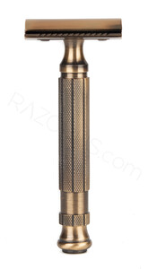 Pearl Shaving L-55 Closed Comb Safety Razor, Antique Brass - Thumbnail