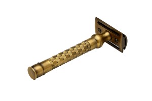 Pearl Shaving SHD-24 Closed Comb Safety Razor, Antique Brass - Thumbnail