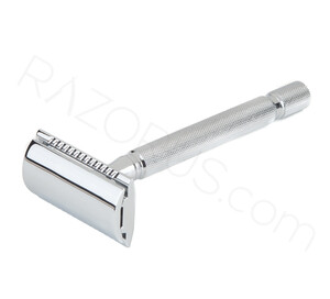 Pearl Shaving SS-04 Closed Comb Safety Razor, Chrome - Thumbnail