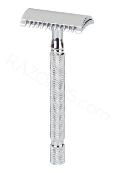 Pearl Shaving SS-04 Open Comb Safety Razor, Chrome