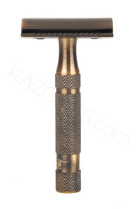 Pearl Shaving SSH-05 Closed Comb Safety Razor, Antique Brass - Thumbnail