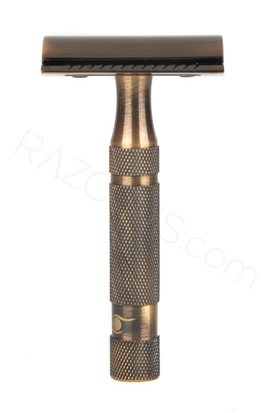 Pearl Shaving SSH-05 Closed Comb Safety Razor, Antique Brass