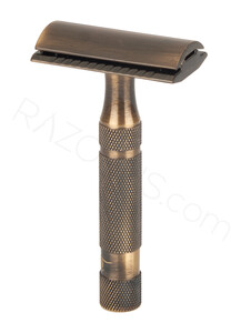 Pearl Shaving SSH-05 Closed Comb Safety Razor, Antique Brass - Thumbnail