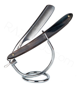 Pierre Mothe Straight Razor, Horn - Thumbnail