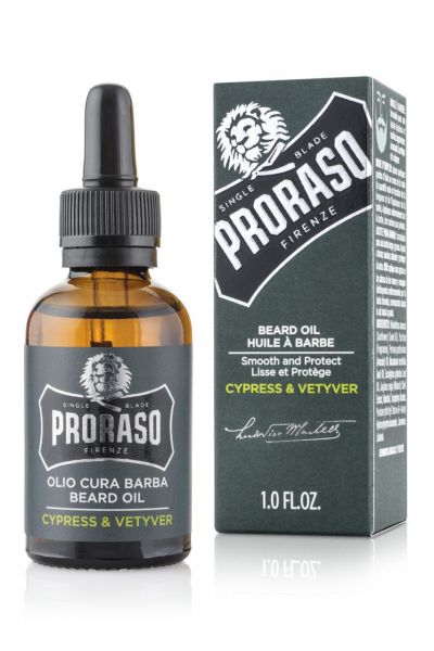 Proraso Beard Oil, Cypress & Vetyver 30ml