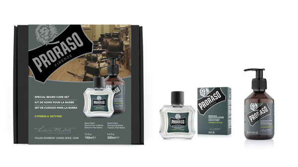 Proraso Duo Gift Pack, Cypress & Vetyver, Beard Wash & Balm