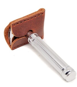 Safety Razor Head Leather Sheath - Thumbnail