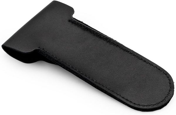 Safety Razor Head Sheath, Black, Leather