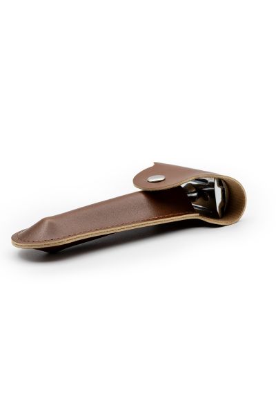Safety Razor Head Sheath, Brown, Synthetic