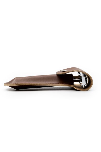 Safety Razor Head Sheath, Brown, Synthetic