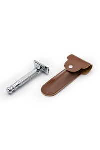 Safety Razor Head Sheath, Brown, Synthetic - Thumbnail