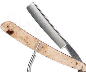 Solingen Straight Razor, Stabilized Hornbeam Burl Wood - Thumbnail